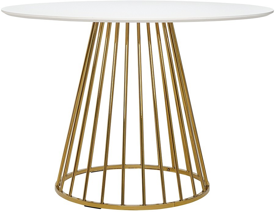 Стол обеденный tyra, D110 см, белый/золотой 