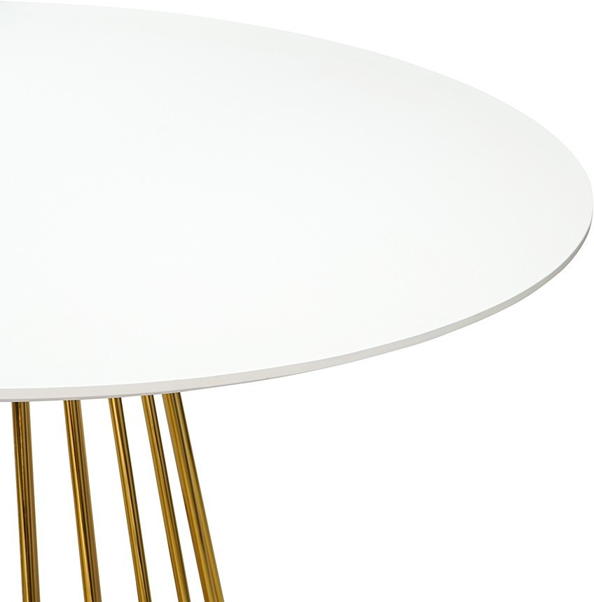 Стол обеденный tyra, D110 см, белый/золотой 