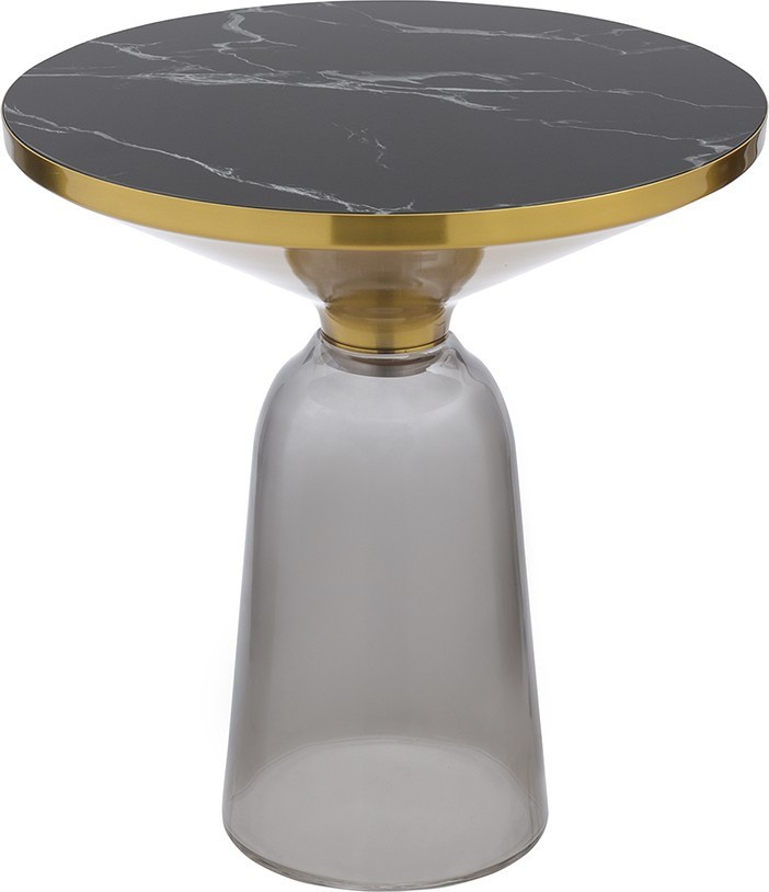 Столик кофейный odd, D50 см, мрамор/черный 