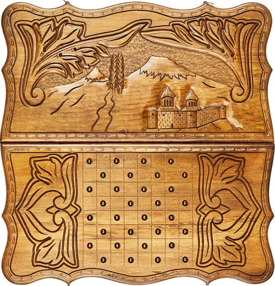 Нарды резные "Арарат и Хорвирап", Petrosyan 