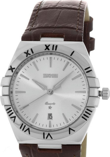 Наручные часы skmei 9257lsibn-b silver/brown-leather (man) 