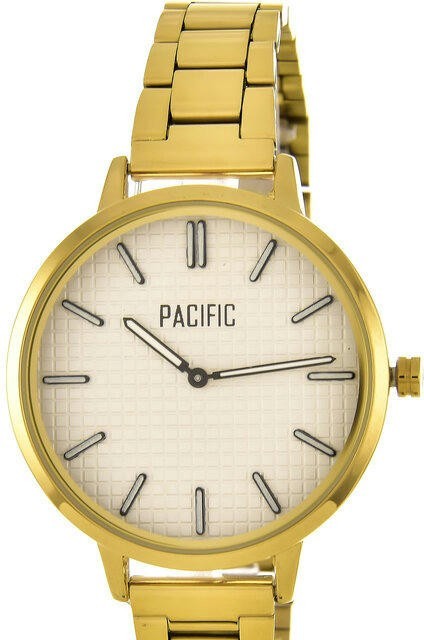 Pacific X6198-6 корп-золот циф-бел/чер браслет 