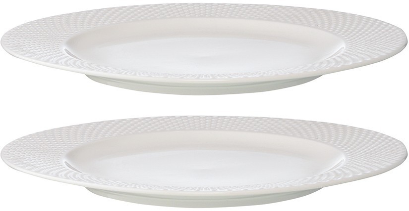 Набор из двух тарелок белого цвета с фактурным рисунком из коллекции essential, 27см 