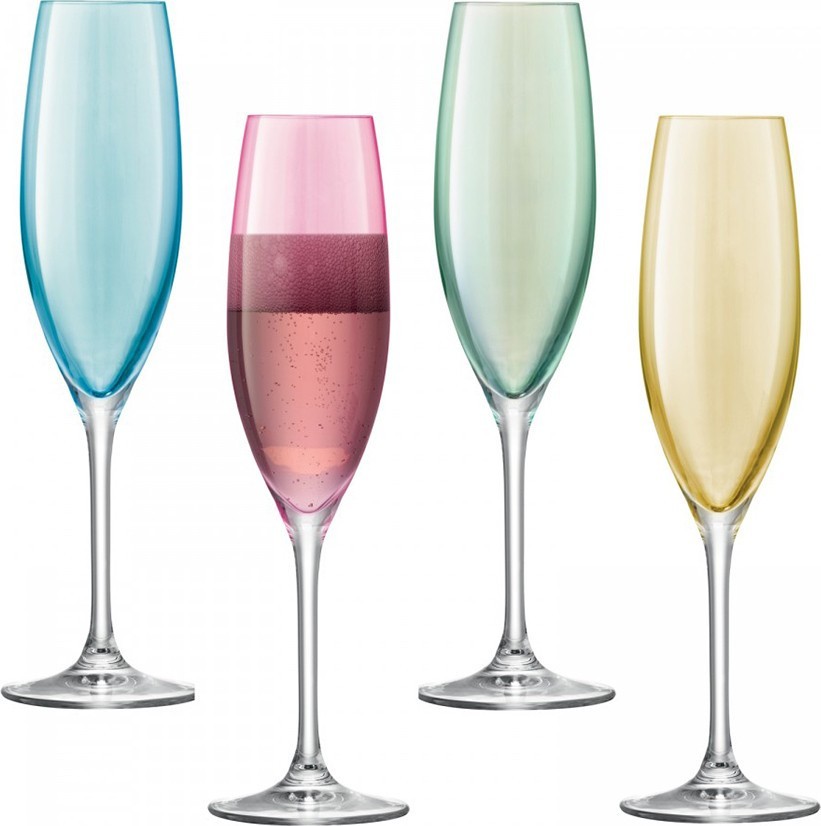 Набор бокалов для шампанского polka, 225 мл, пастельный, 4 шт. 