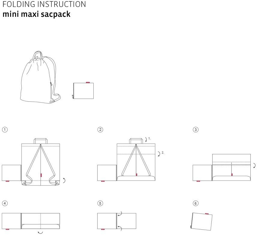 Рюкзак складной mini maxi sacpack dark ruby 