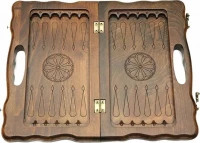 Нарды резные &quot;Корона&quot; с ручкой 30, Haleyan