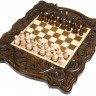 Шахматы + нарды резные "Корона" 40, Haleyan 