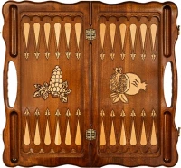 Шахматы + нарды резные &quot;Неркени&quot; 60, с ручкой, Haleyan