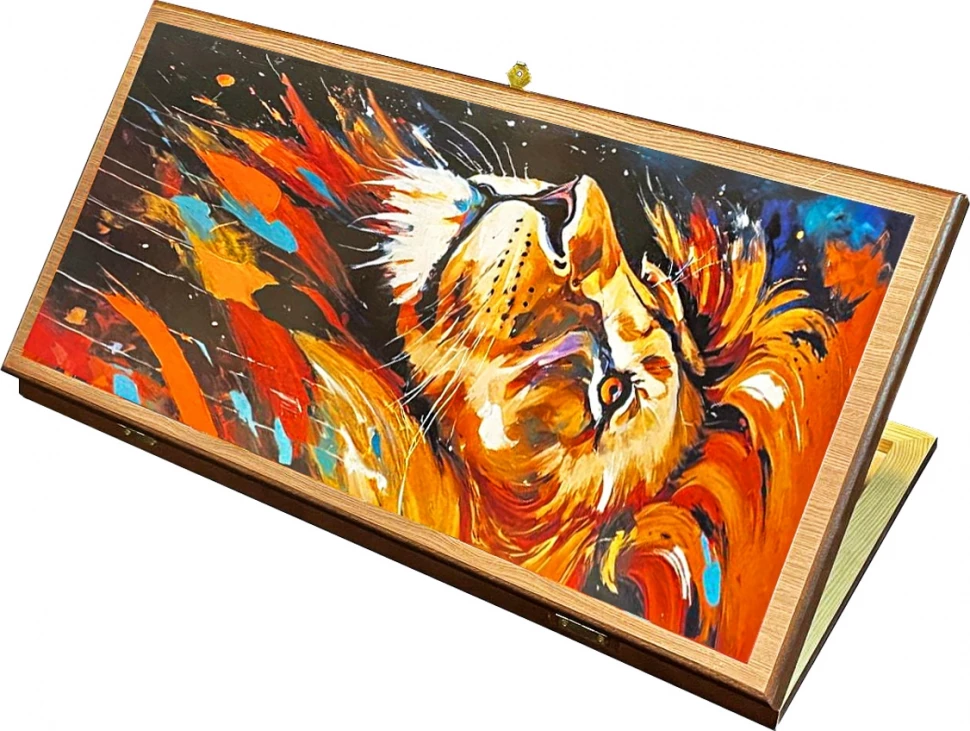 Нарды + Шашки Сирия Лев Король средние (Россия, дерево, 50 см), Partida 