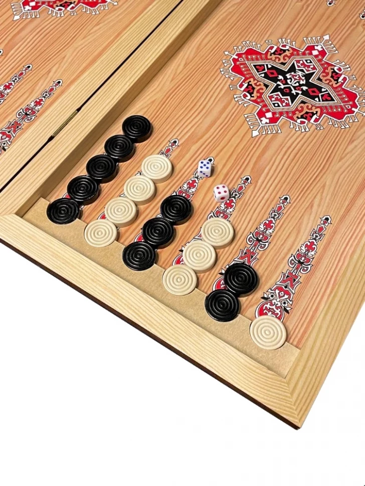 Нарды + Шашки Сирия Лев Король средние (Россия, дерево, 50 см), Partida 