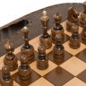 Шахматы + нарды резные "Овальные" 40, Haleyan 