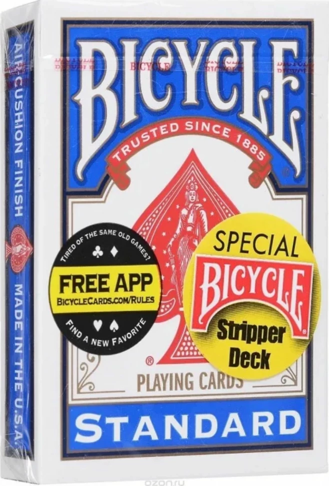 Карты "Bicycle Stripper Deck blue" / конусная колода 
