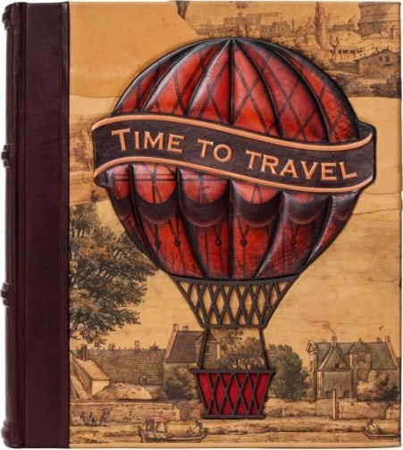 Фотоальбом большой «Время путешествий». Цвет бордо 
