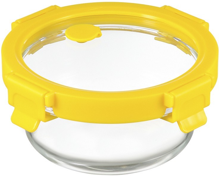 Контейнер для запекания и хранения круглый с крышкой, 400 мл, желтый 