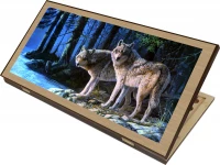 Нарды + Шашки Сирия Волки в лесу средние (Россия, дерево, 50 см), Partida