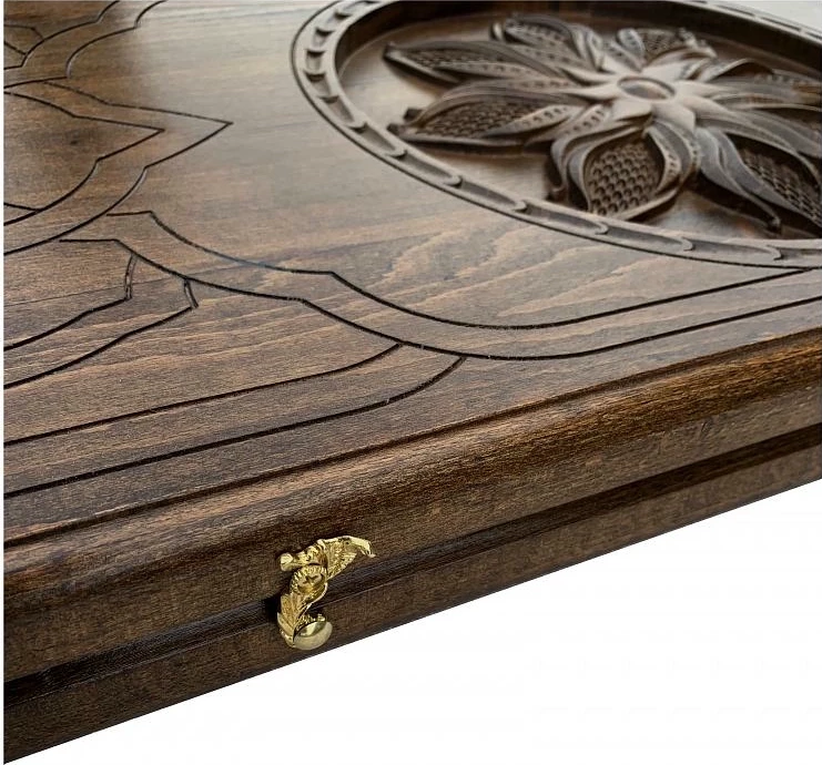 Нарды резные "Солнечный цветок", Mkhitaryan 