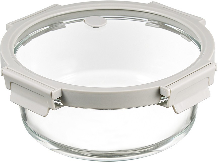 Контейнер для запекания и хранения круглый с крышкой, 1,3 л, светло-серый 