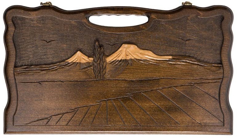 Нарды резные "Арарат" с ручкой 50, Haleyan 