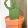 Ножницы с держателем cactus, оранжевые/зеленые 