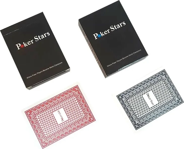 Карты для покера Poker Stars, пластик, красные и синие (комплект из 2-х колод) 