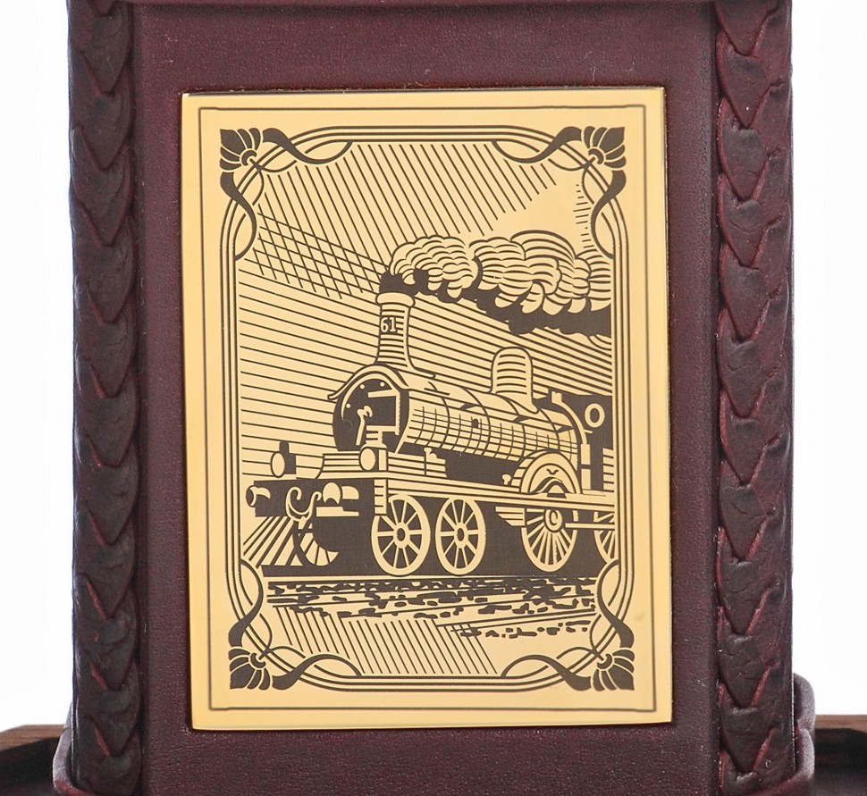 Графин «Железнодорожнику-3» с накладкой покрытой золотом 999 пробы 