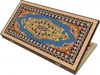 Нарды + Шашки Сирия Голубые средние (Россия, дерево, 50 см), Partida