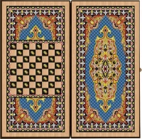 Нарды + Шашки Сирия Голубые средние (Россия, дерево, 50 см), Partida