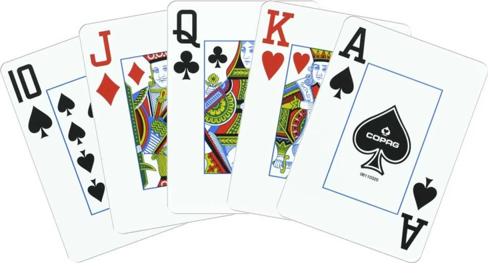 Карты "1546 Plastic Poker Size Jumbo Index orange/brown Double-Deck Set" 