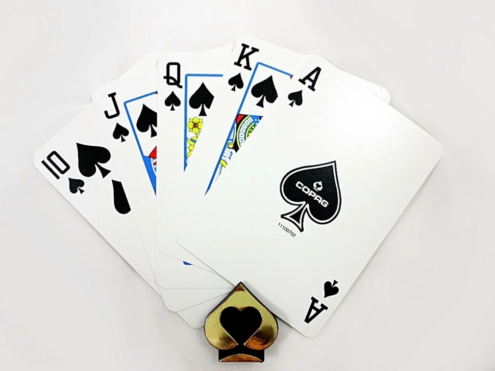 Карты "1546 Plastic Poker Size Jumbo Index orange/brown Double-Deck Set" 