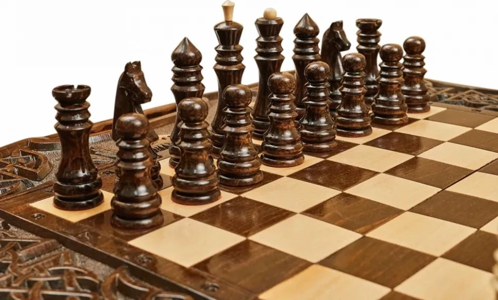 Шахматы + нарды резные с Араратом 2, ручкой, Haleyan 