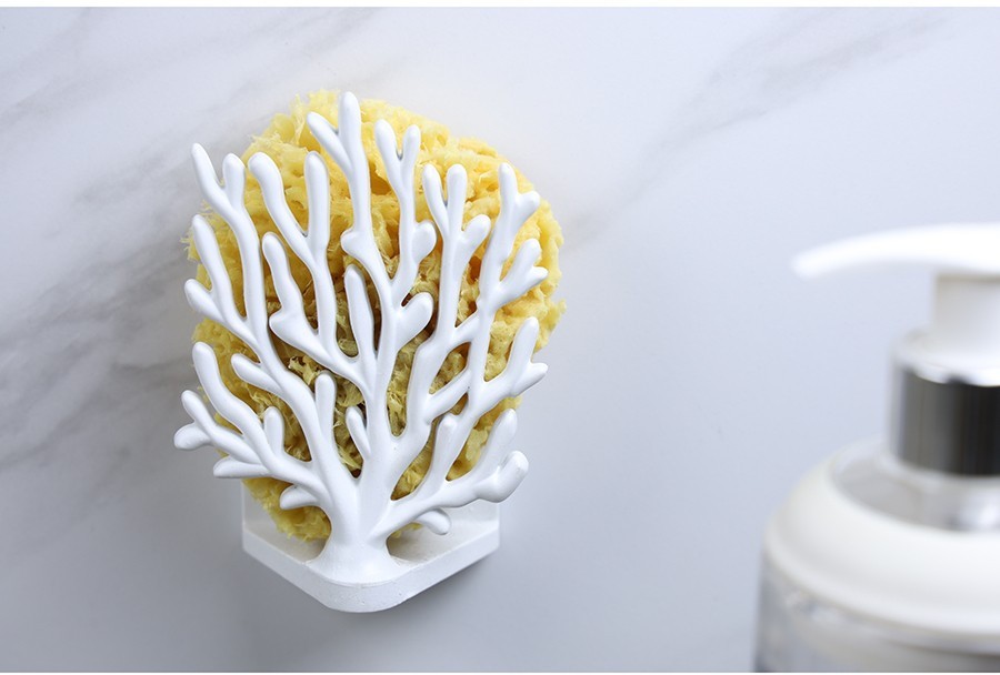 Держатель для мочалок coral sponge, белый 