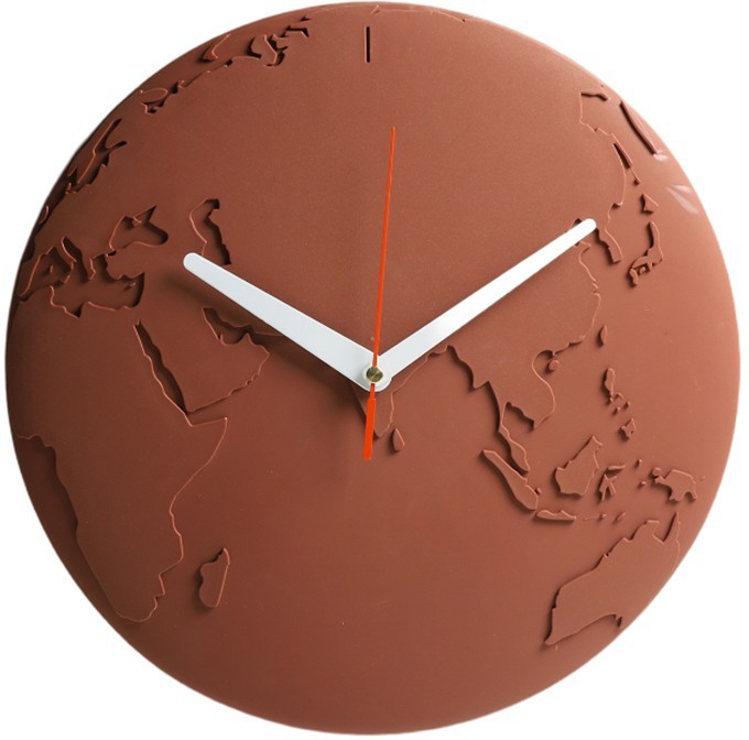 Часы настенные world wide waste, коричневые 