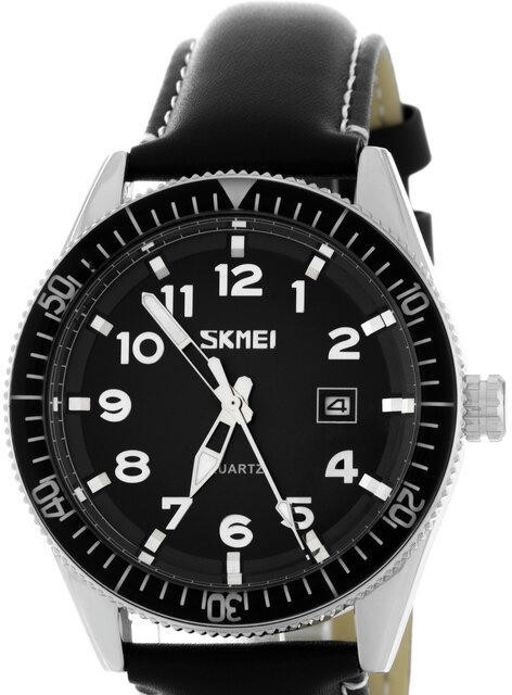 Наручные часы skmei 9232lsibk silver/ black leather 