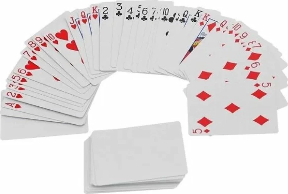 Карты "Bicycle Blank Back Standard Face blue" / рубашка пустая, лицо стандарт 