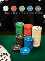 Набор для покера Holdem Light на 300 фишек с номиналом
