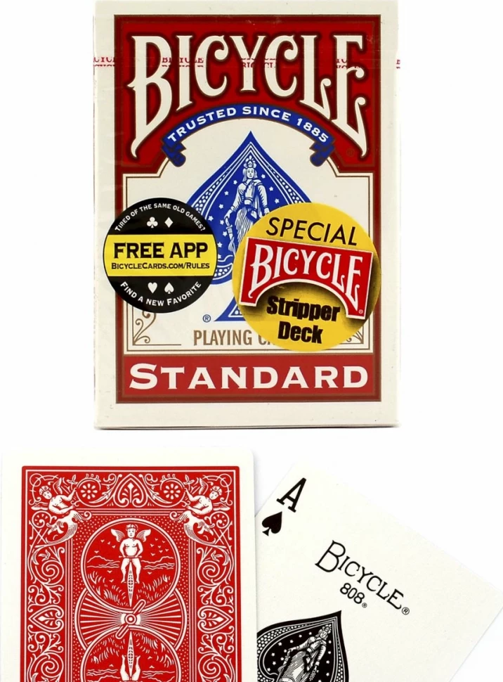 Карты "Bicycle Stripper Deck red" / конусная колода 