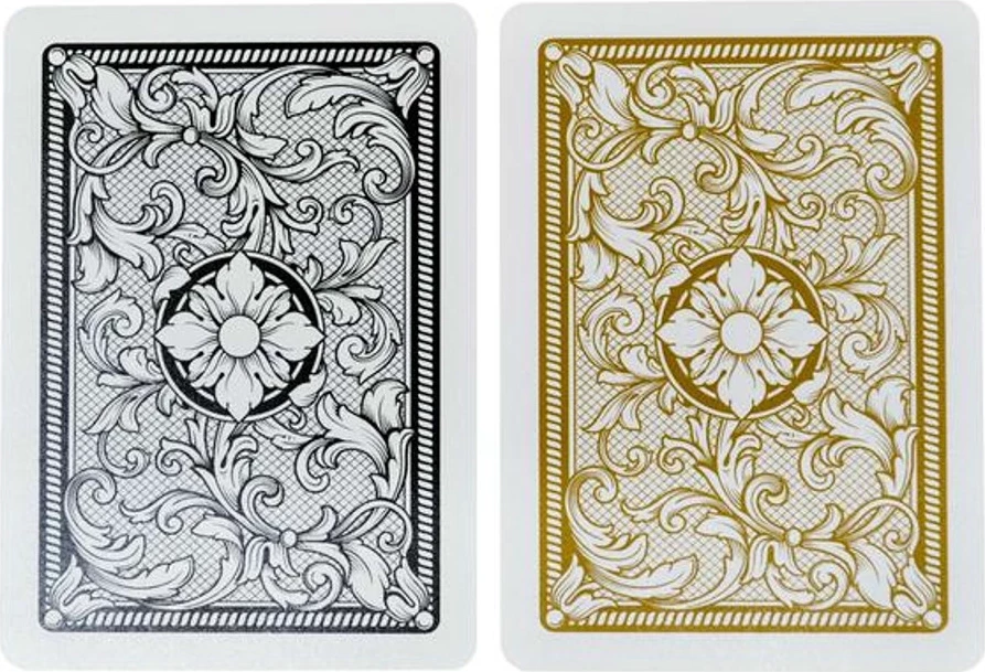 Карты "1546 Plastic Bridge Size Jumbo Index black/gold Double-Deck Set" 