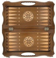 Шахматы + нарды резные &quot;Афинские&quot; 50 с ручкой, Haleyan