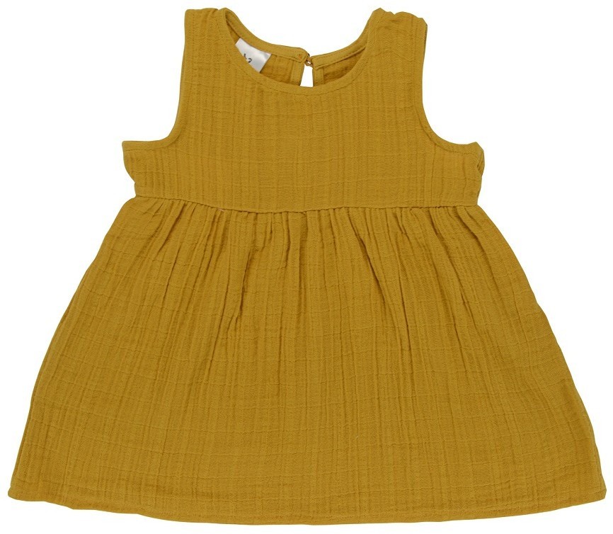 Платье без рукава из хлопкового муслина горчичного цвета из коллекции essential 12-18m 