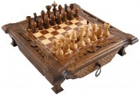 Шахматы резные в ларце с ящиками 40, Haleyan