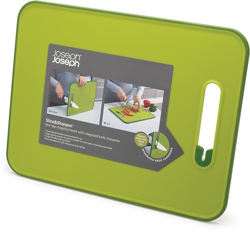 Доска разделочная с ножеточкой slice & sharpen™, 27х37 см, зеленая 