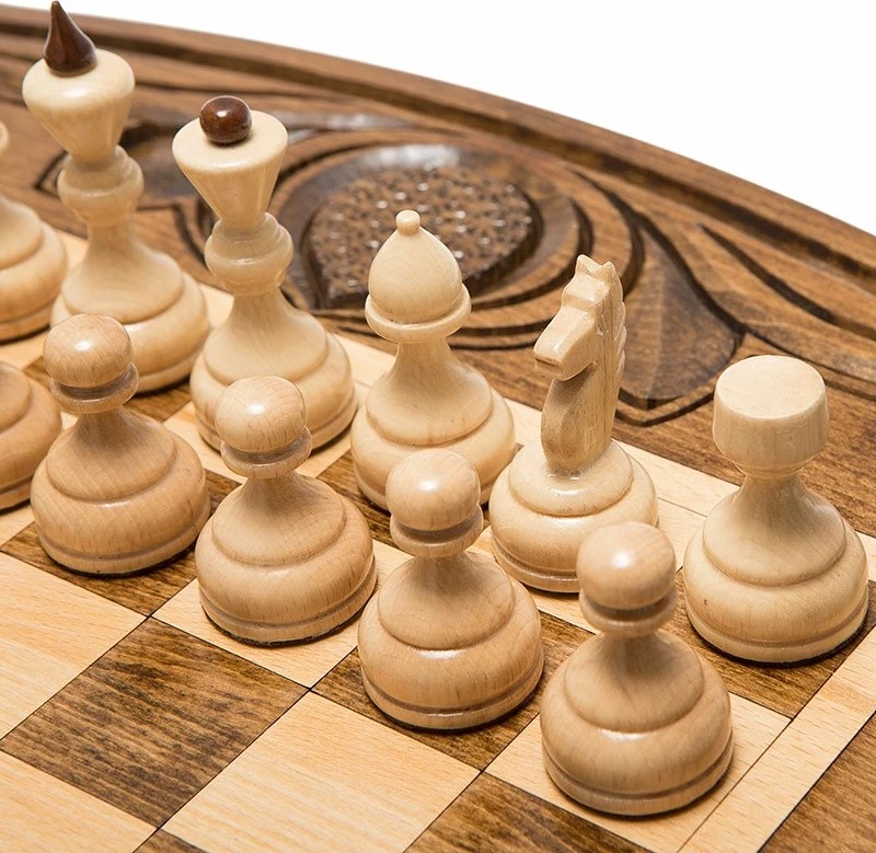 Шахматы + нарды резные 50, am451, Mirzoyan 