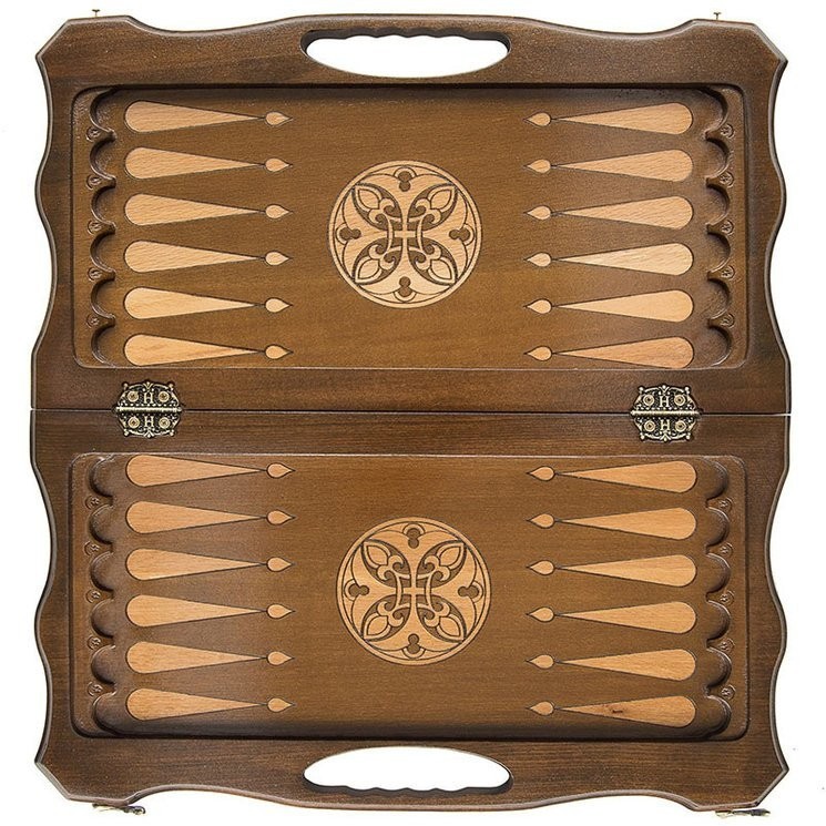 Шахматы + нарды резные 50 с ручкой, Haleyan 