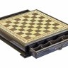 Шахматный ларец из янтаря с выдвижными ящиками (дуб) 50*50 