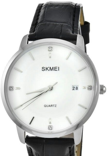 Skmei 1801LSIWT silver/white-black leather 