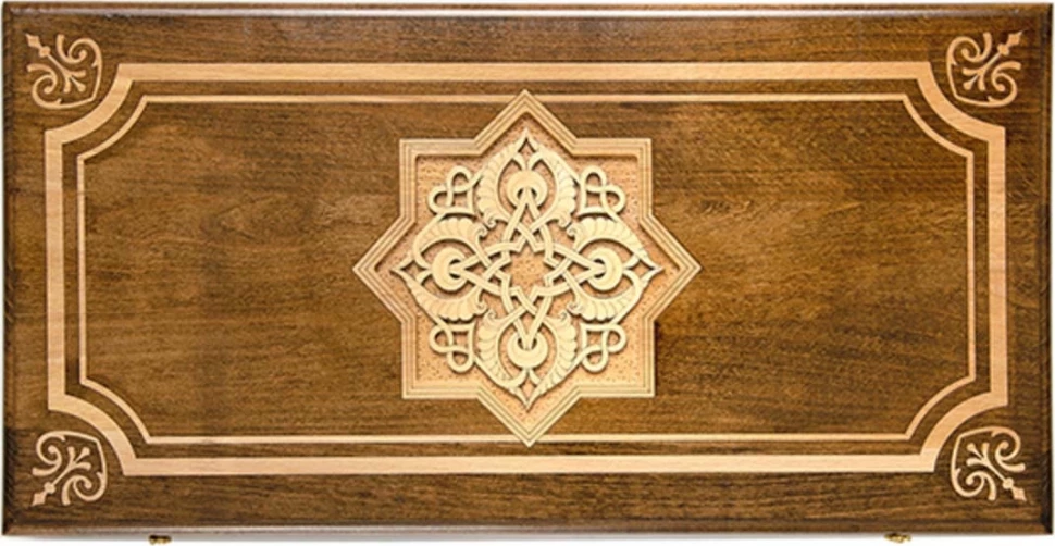 Нарды резные "Золотой Узор 4" 60, Mirzoyan 