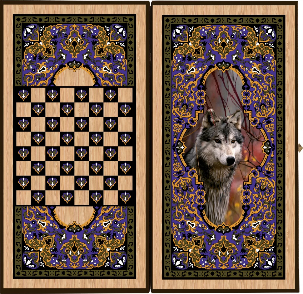 Нарды + Шашки Сирия Волк малые (Россия, дерево, 40 см), Partida 