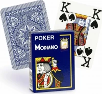 Карты &quot;Modiano Poker&quot; 100% plastic 4 jumbo index blue