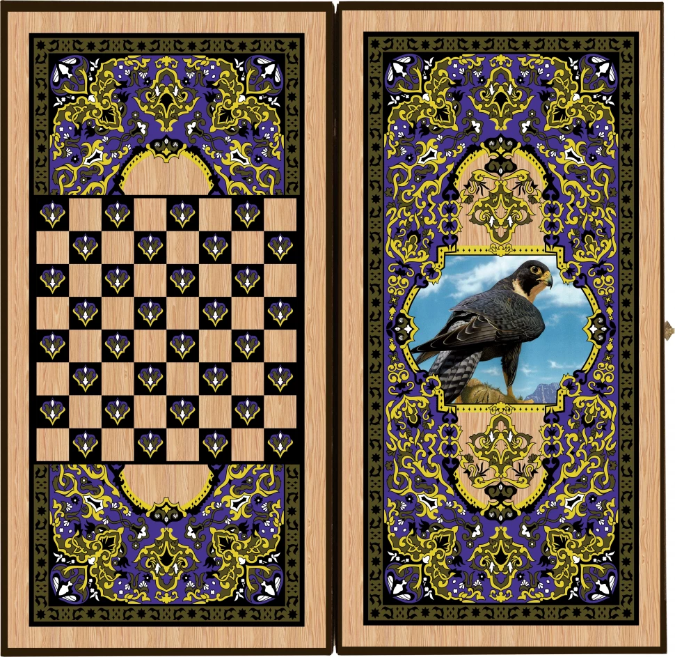 Нарды + Шашки Сирия Сокол малые (Россия, дерево, 40 см), Partida 