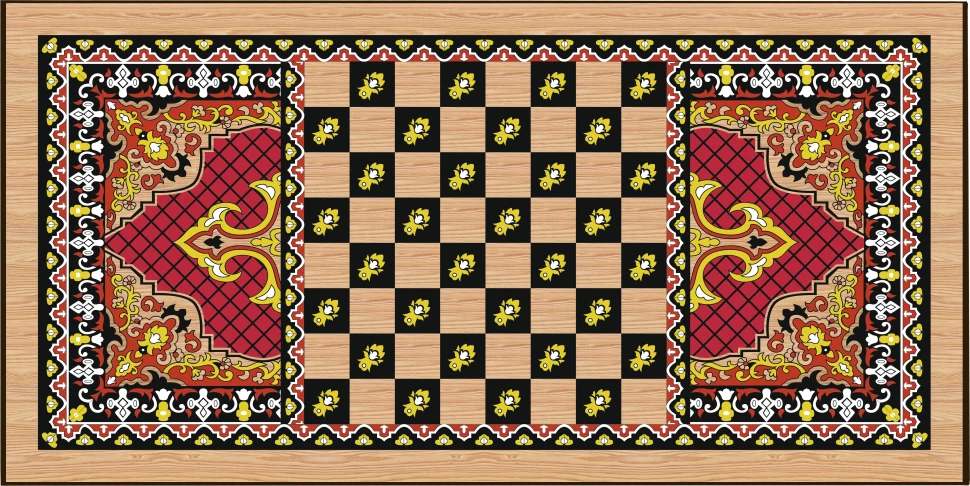 Нарды + Шашки Сирия Красные большие (Россия, дерево, 60 см), Partida 